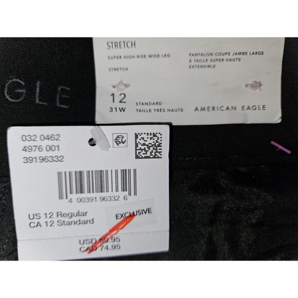 NWT! Urban Outfitters Super Wide Leg High-waist Stretch Pants Black Size 12 - Picture 6 of 10